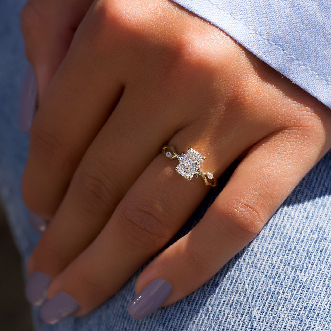 The Coco Radiant Lab Diamond Moissanite Engagement Ring