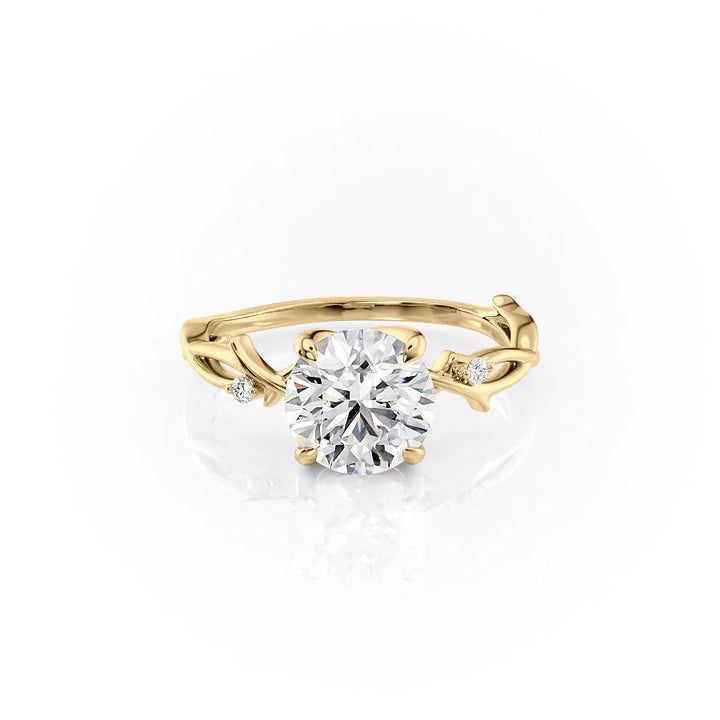 The Coco Set With Round Side Stone Lab Diamond 1 Carat 14K Gold#material_14k-gold