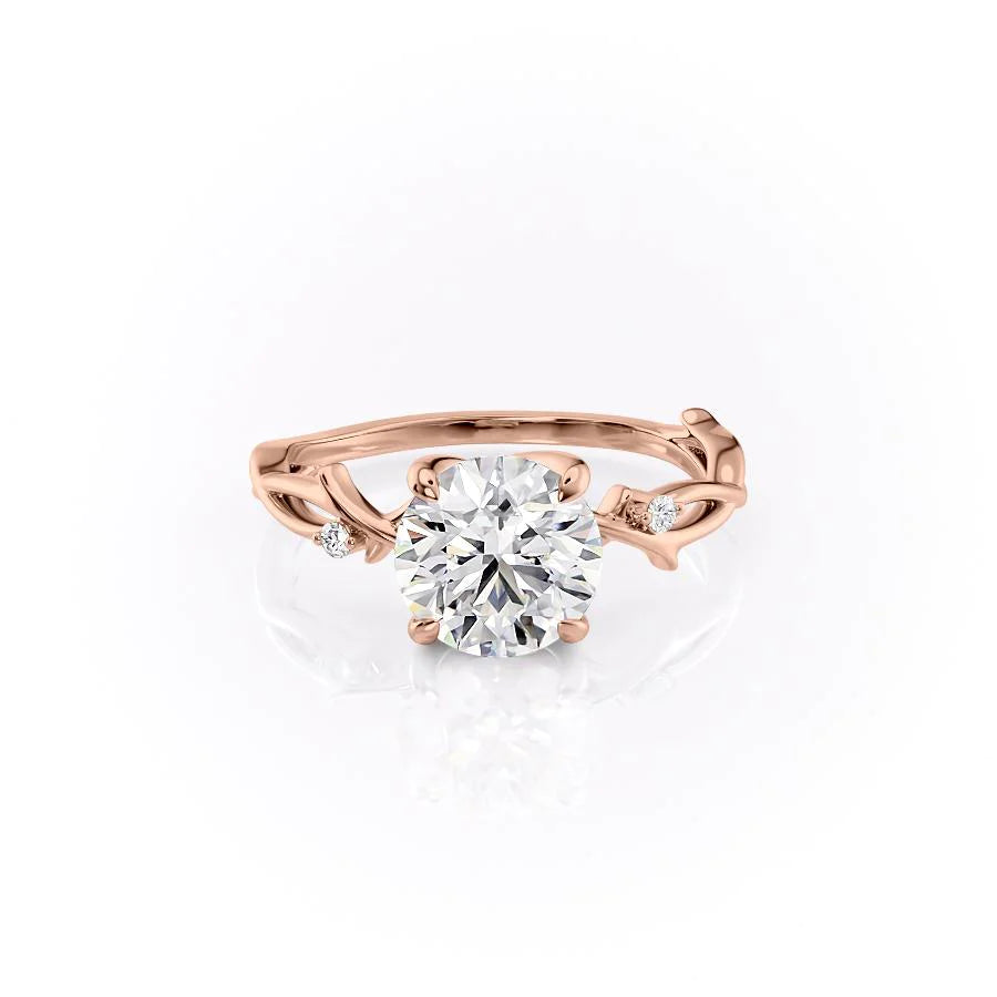 The Coco Set With Round Side Stone Lab Diamond 1 Carat 18K Rose#material_18k-rose