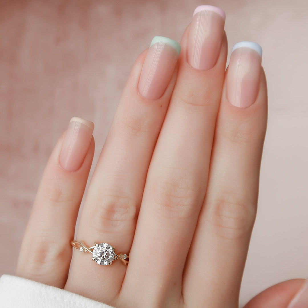 The Coco Round Lab Diamond Moissanite Engagement Ring