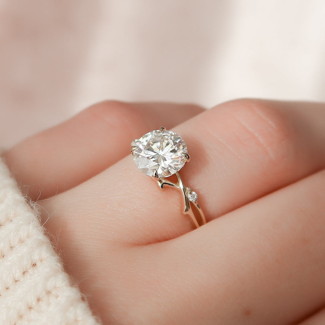 The Coco Round Lab Diamond Moissanite Engagement Ring