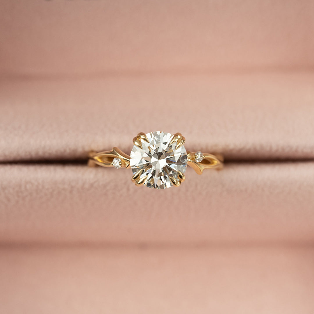 The Coco Round Lab Diamond Moissanite Engagement Ring