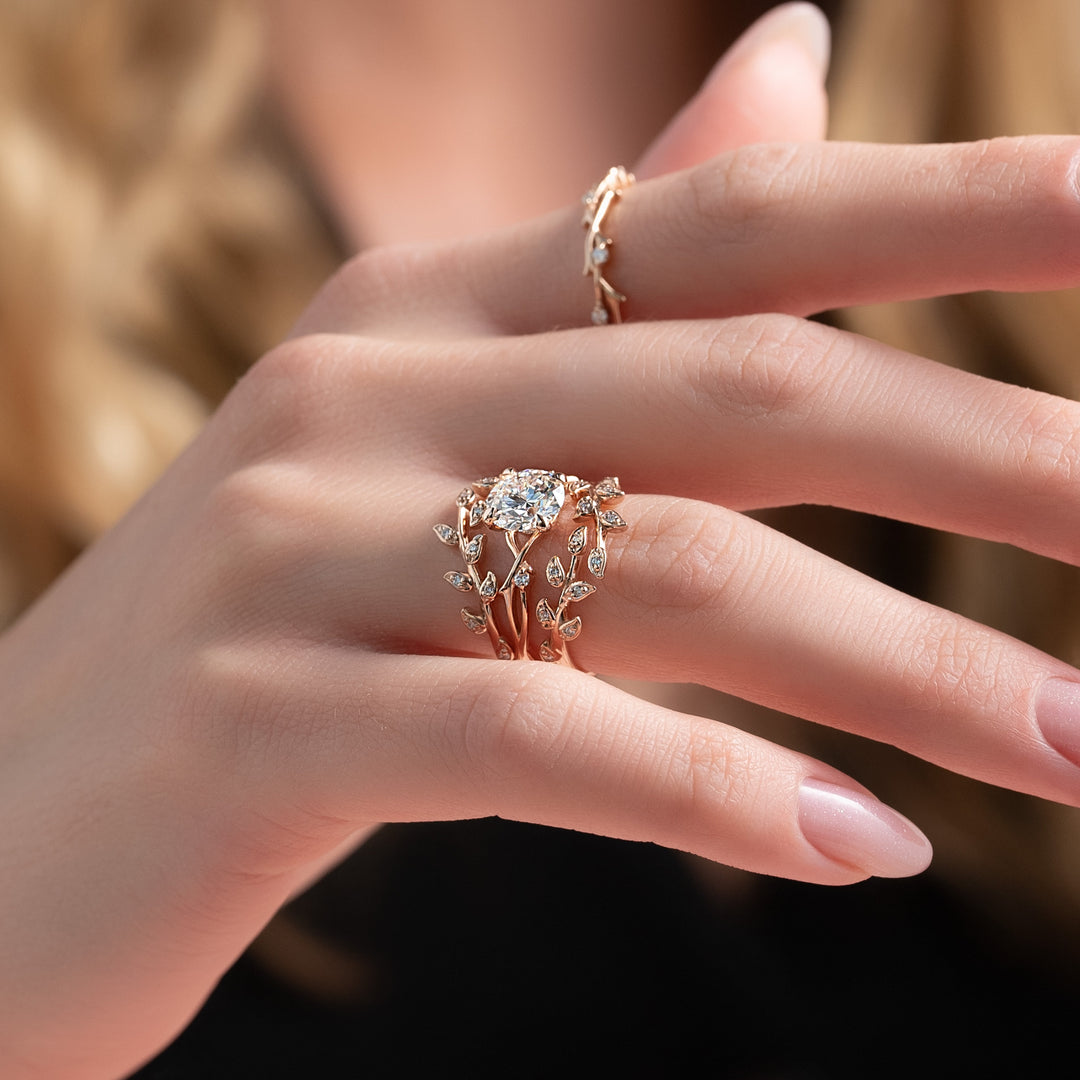The Coco Round Lab Diamond Moissanite Engagement Ring