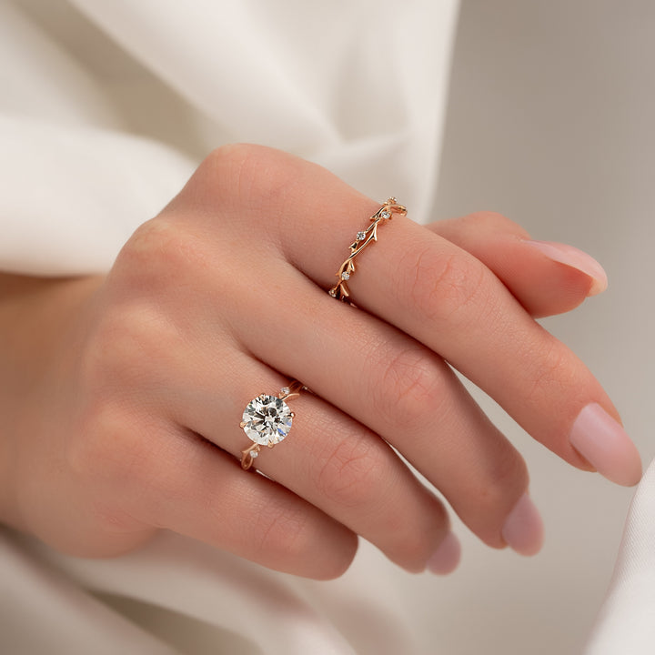 The Coco Round Lab Diamond Moissanite Engagement Ring *Shown with 2.5 ct #material_rose