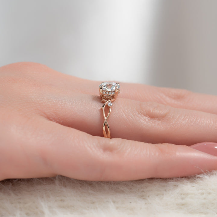 The Coco Round Lab Diamond Moissanite Engagement Ring *Shown with 1 ct #material_rose