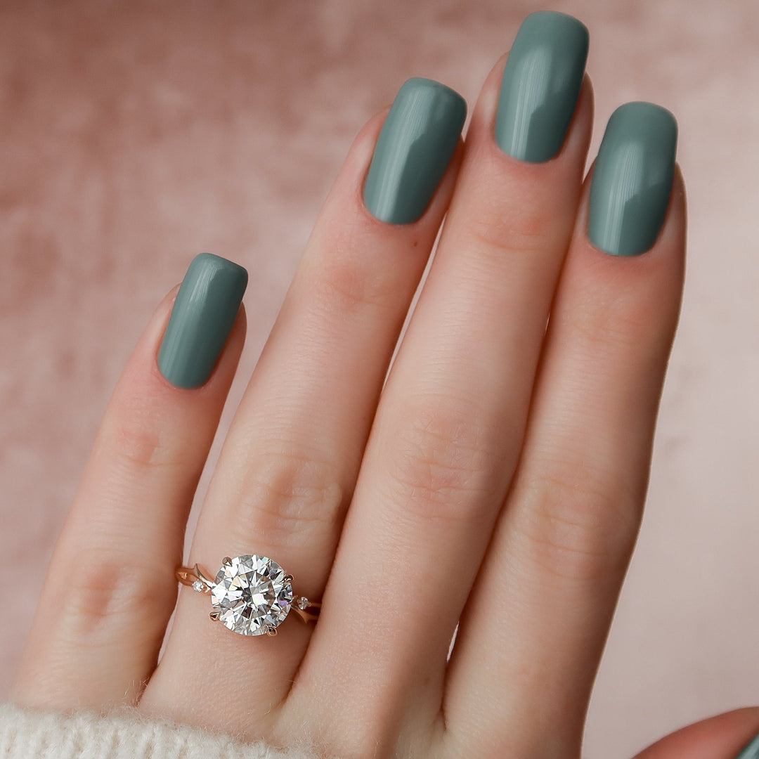 The Coco Round Lab Diamond Moissanite Engagement Ring