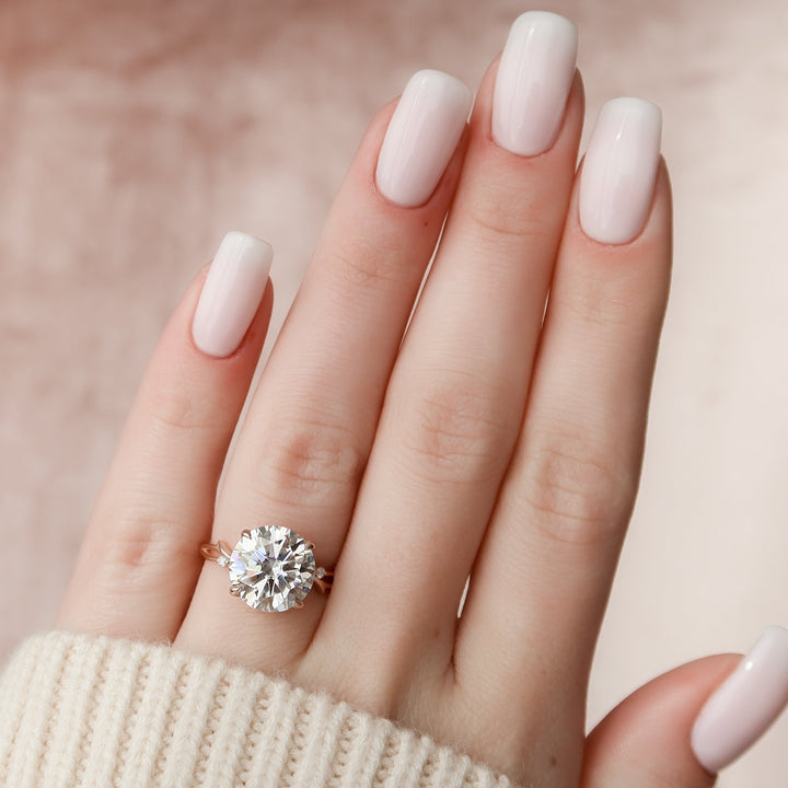 The Coco Round Lab Diamond Moissanite Engagement Ring *Shown with 4.5 ct #material_rose