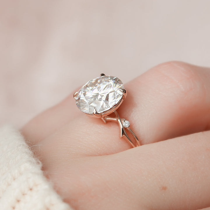 The Coco Round Lab Diamond Moissanite Engagement Ring *Shown with 4.5 ct #material_rose