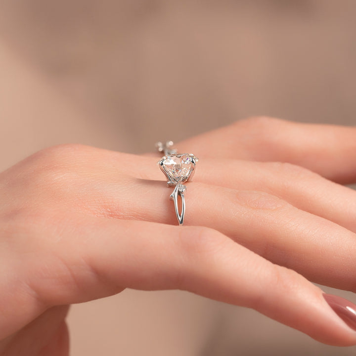 The Coco Round Lab Diamond Moissanite Engagement Ring *Shown with 2.5 ct #material_white