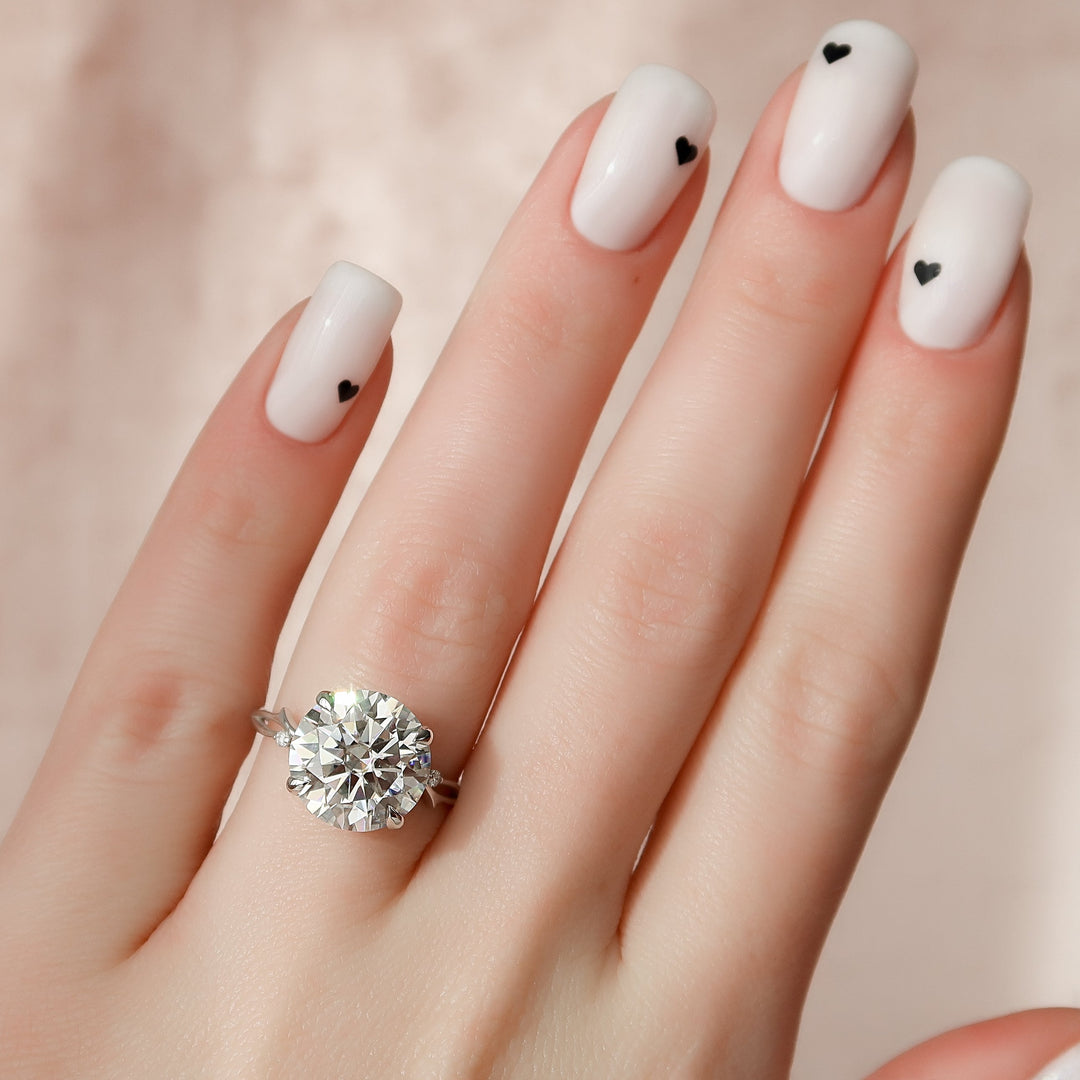 The Coco Round Lab Diamond Moissanite Engagement Ring
