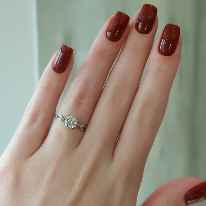 The Coco Round Lab Diamond Moissanite Engagement Ring *Shown with 1 ct #material_white