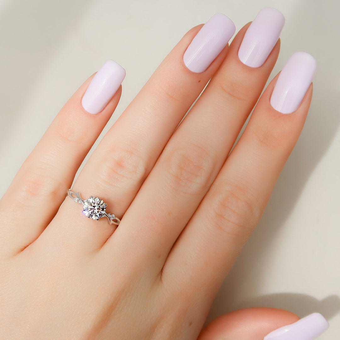The Coco Round Lab Diamond Moissanite Engagement Ring