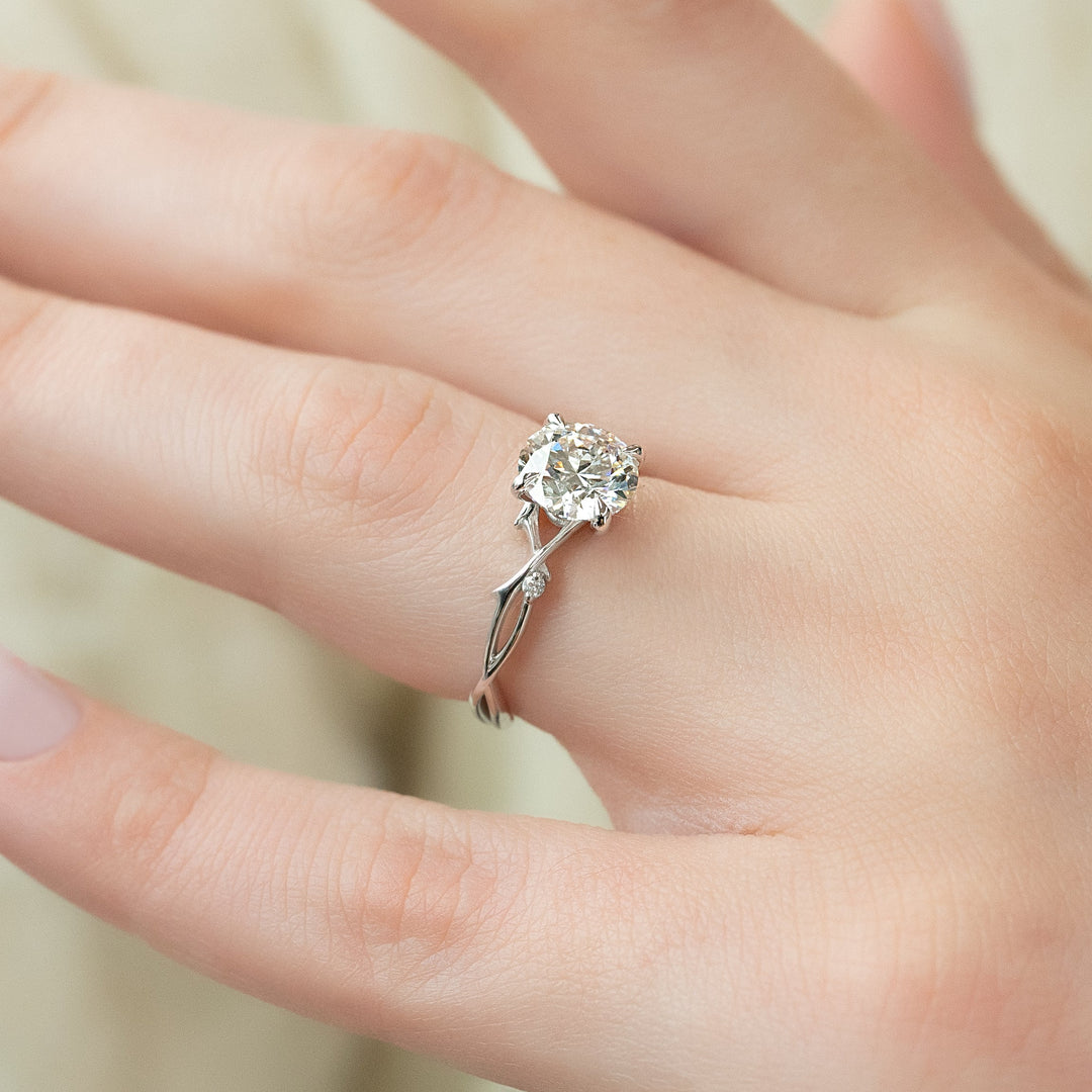 The Coco Round Lab Diamond Moissanite Engagement Ring