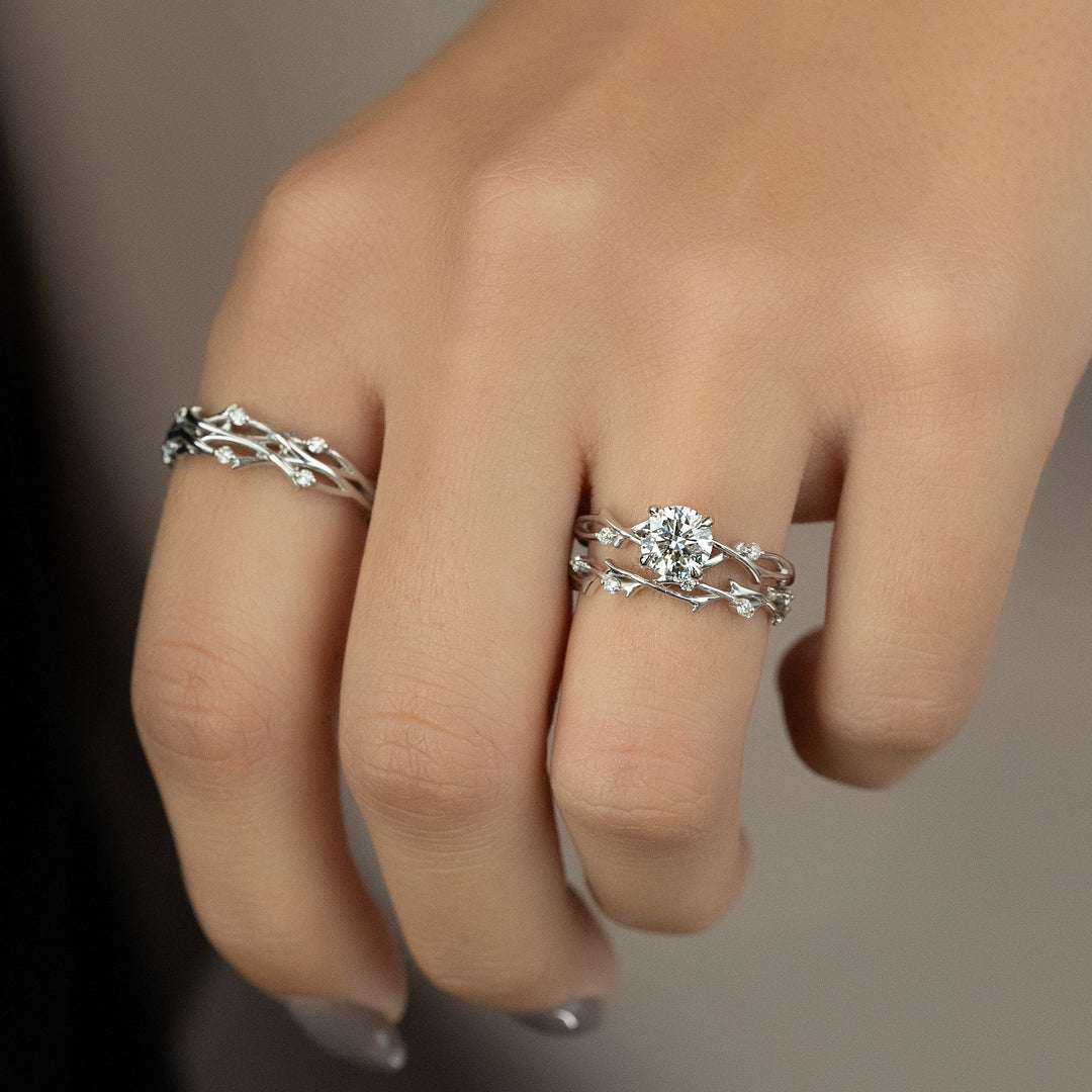 The Coco Round Lab Diamond Moissanite Engagement Ring