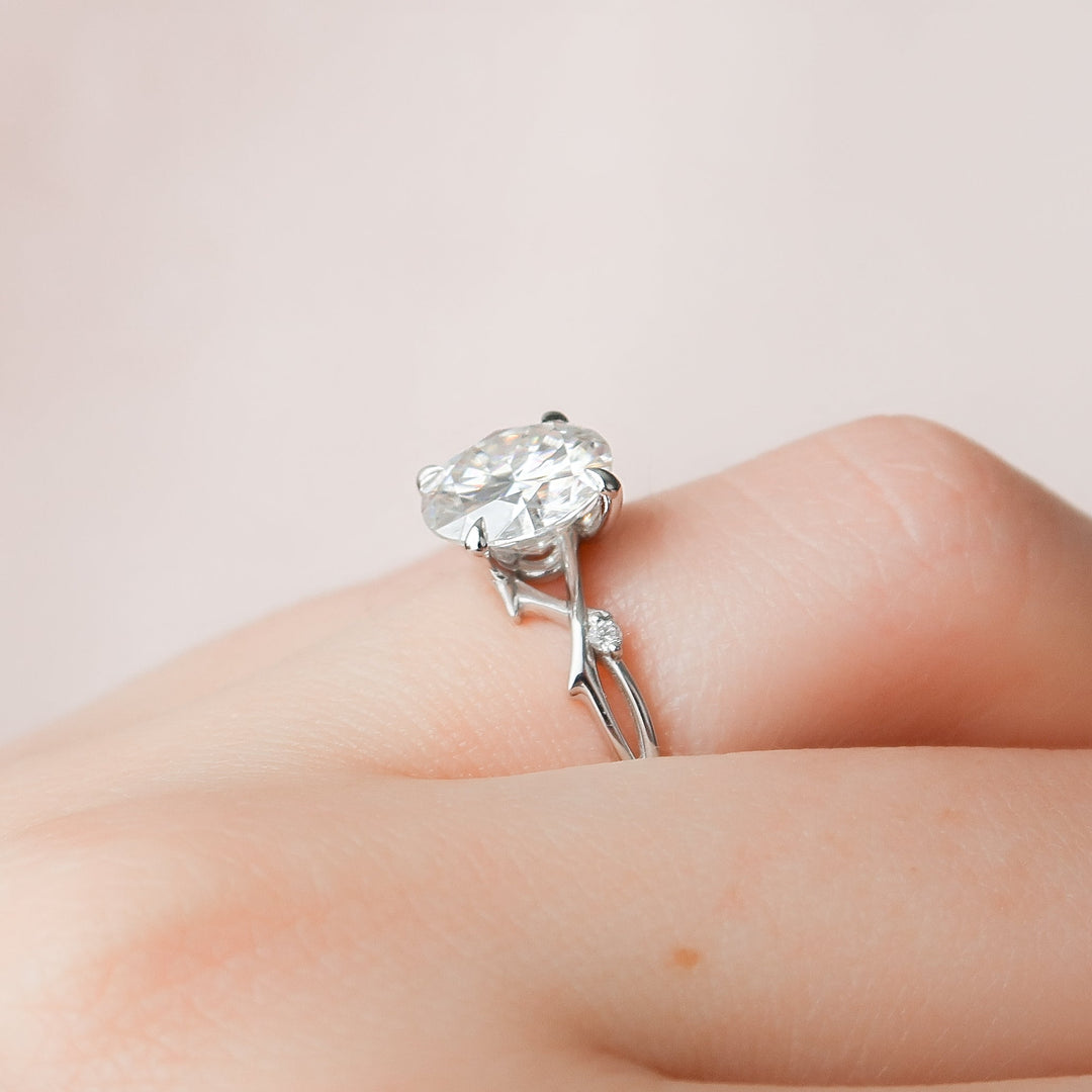 The Coco Round Lab Diamond Moissanite Engagement Ring