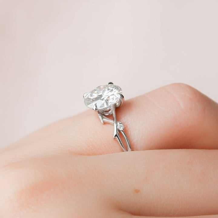 The Coco Round Lab Diamond Moissanite Engagement Ring *Shown with 2.5 ct #material_white