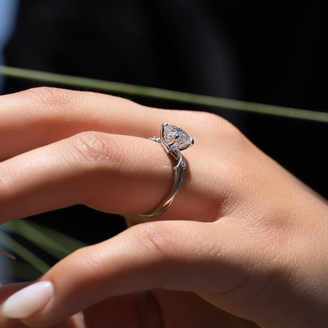 The Coco Round Lab Diamond Moissanite Engagement Ring