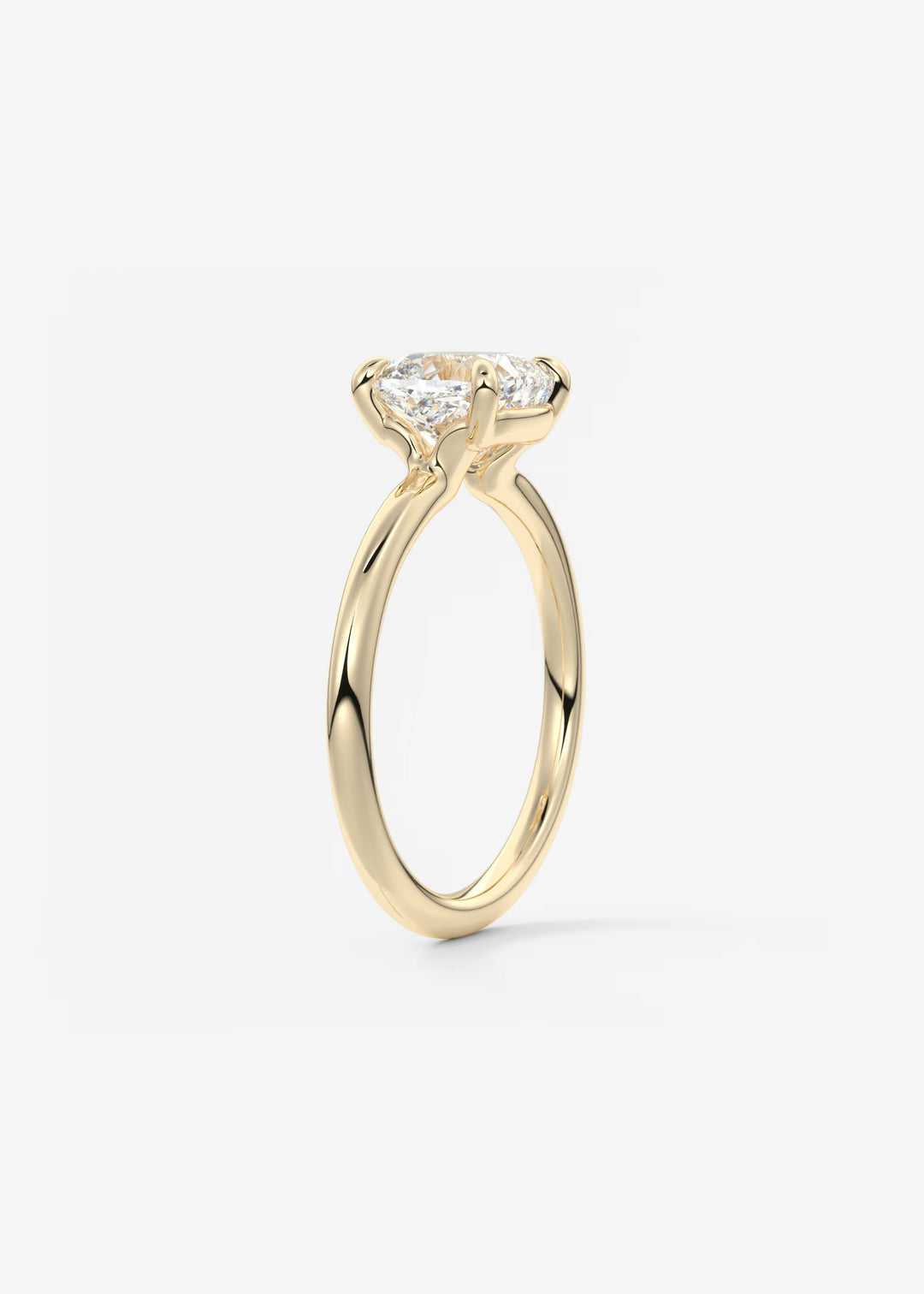 The Colombe Modern Cushion Cut Engagement Ring with Stackable, Low Profile Open Basket#material_gold