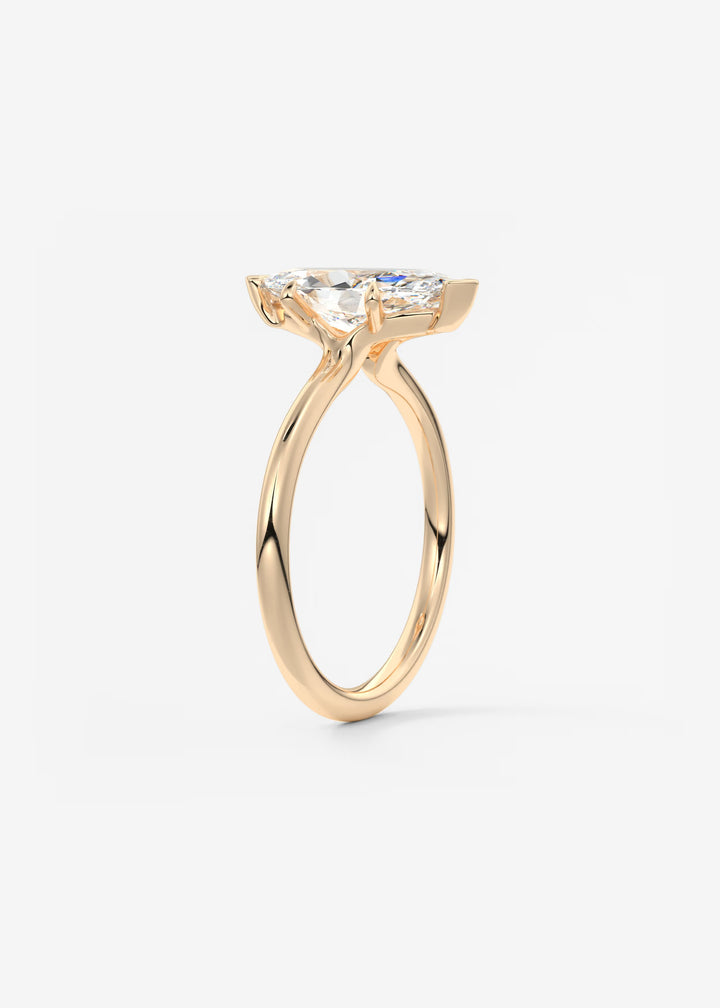 The Colombe Modern Marquise Cut Engagement Ring with Stackable, Low Profile Open Basket#material_rose