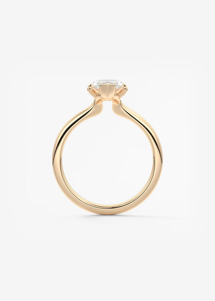 The Colombe Modern Marquise Cut Engagement Ring with Stackable, Low Profile Open Basket#material_rose