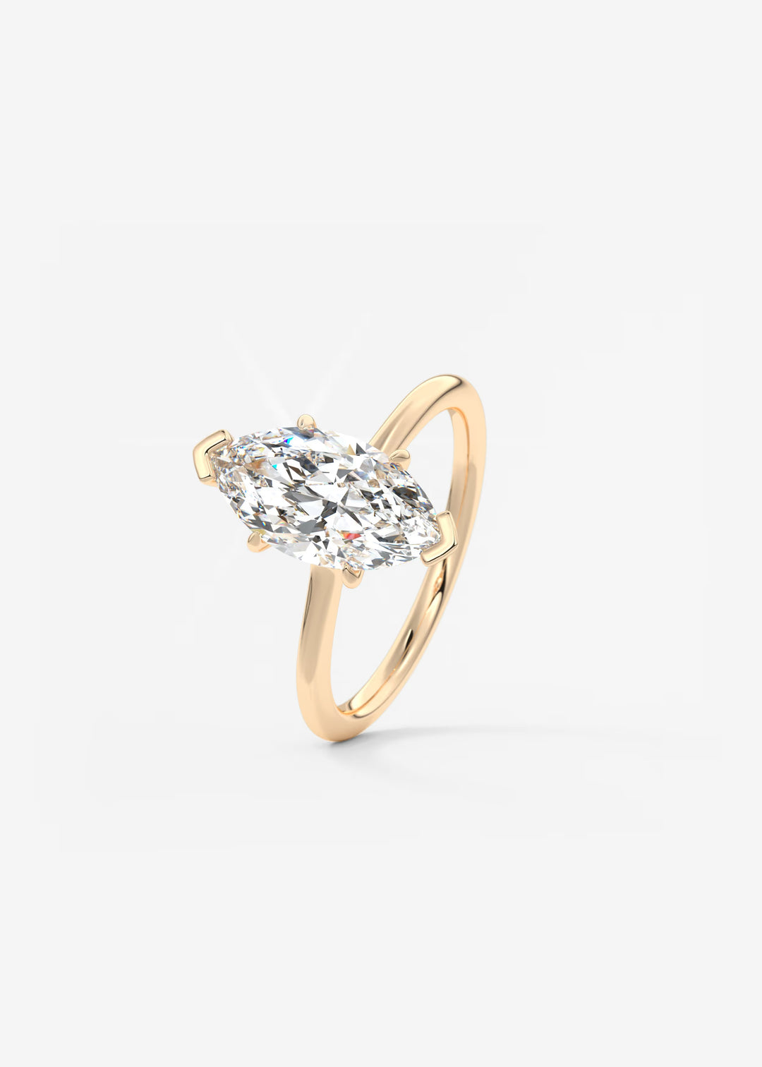 The Colombe Modern Marquise Cut Engagement Ring with Stackable, Low Profile Open Basket#material_rose