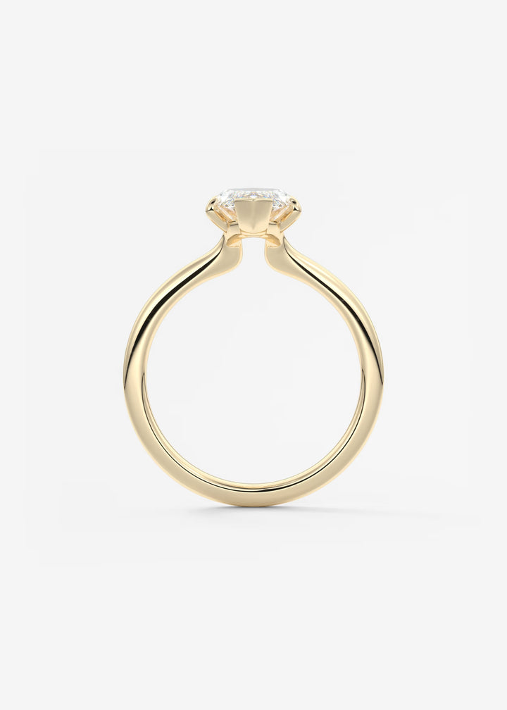 The Colombe Modern Marquise Cut Engagement Ring with Stackable, Low Profile Open Basket#material_gold