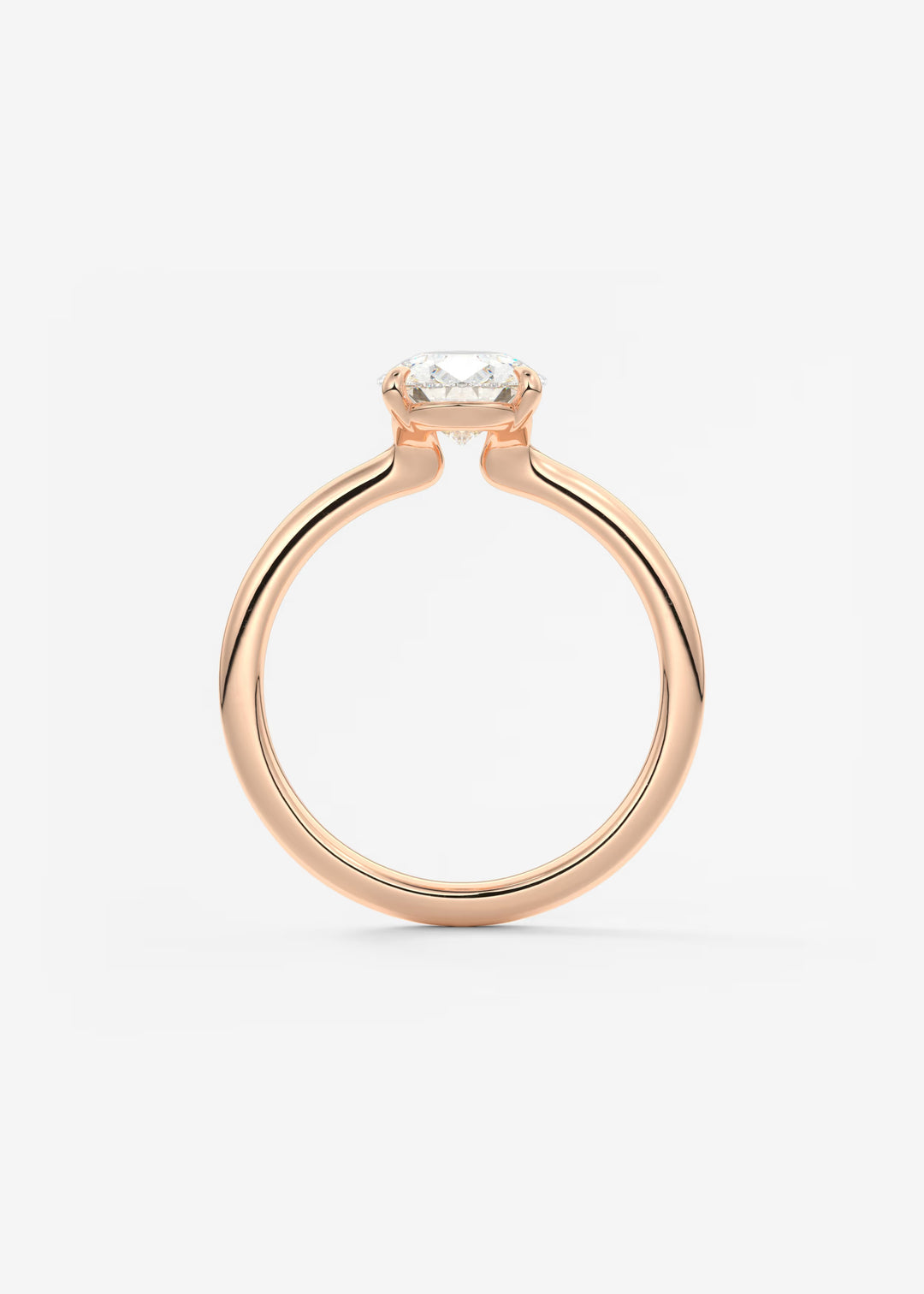 The Colombe Modern Pear Cut Engagement Ring with Stackable, Low Profile Open Basket#material_rose