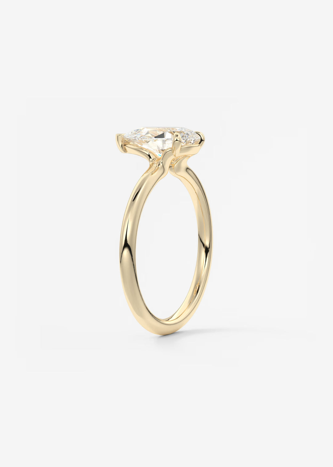 The Colombe Modern Pear Cut Engagement Ring with Stackable, Low Profile Open Basket#material_gold