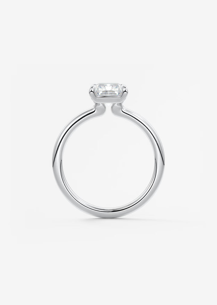 The Colombe Modern Radiant Cut Engagement Ring with Stackable, Low Profile Open Basket#material_white