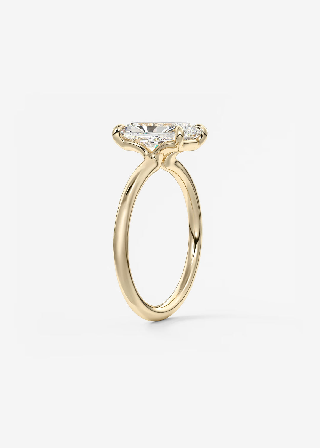 The Colombe Modern Radiant Cut Engagement Ring with Stackable, Low Profile Open Basket#material_gold
