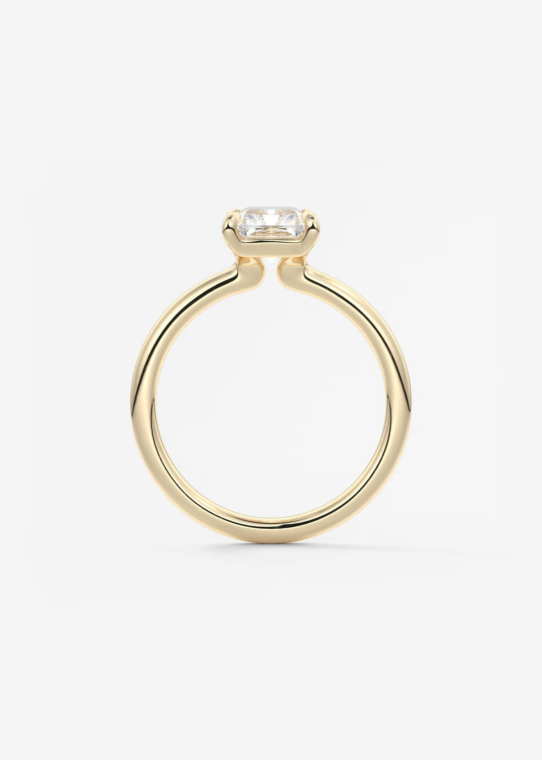 The Colombe Modern Radiant Cut Engagement Ring with Stackable, Low Profile Open Basket#material_gold