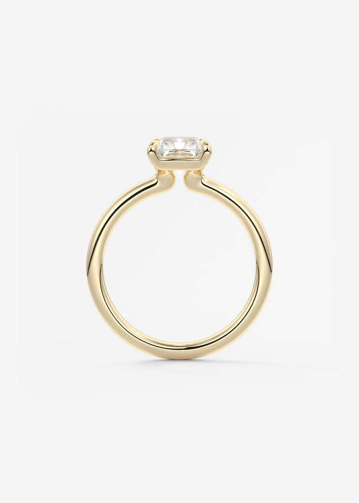 The Colombe Modern Radiant Cut Engagement Ring with Stackable, Low Profile Open Basket#material_gold