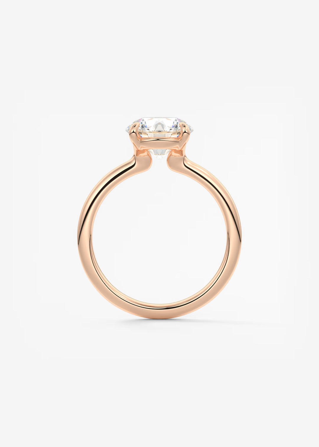 The Colombe Modern Round Solitaire Engagement Ring with Stackable, Low Profile Open Basket#material_rose