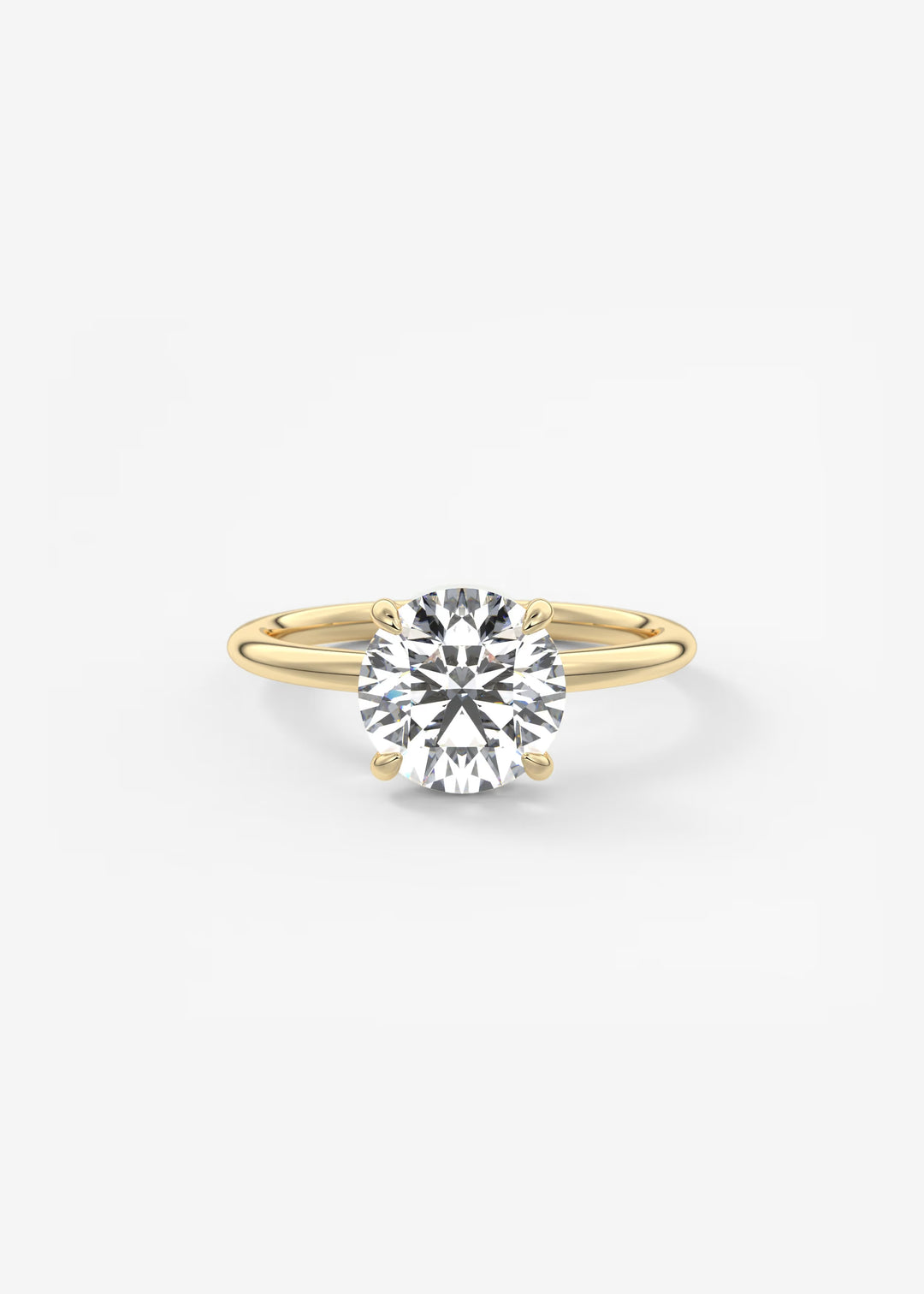 Gold ring with a large diamond on a white background#material_gold