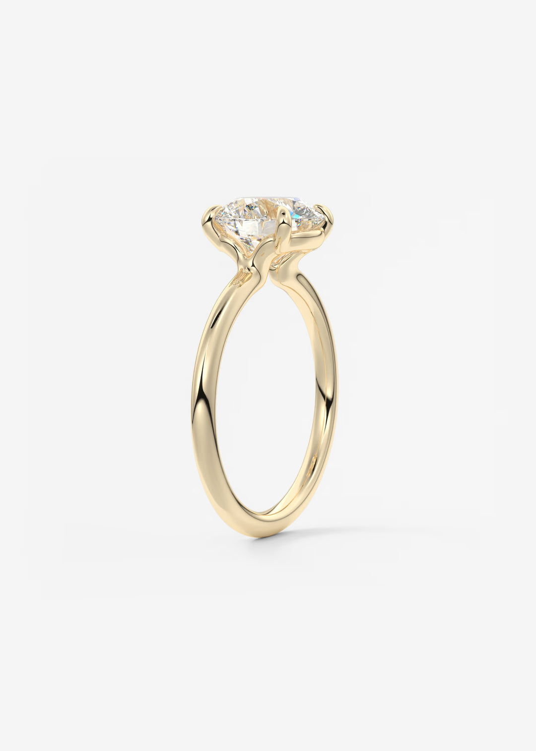 The Colombe Modern Round Solitaire Engagement Ring with Stackable, Low Profile Open Basket#material_gold