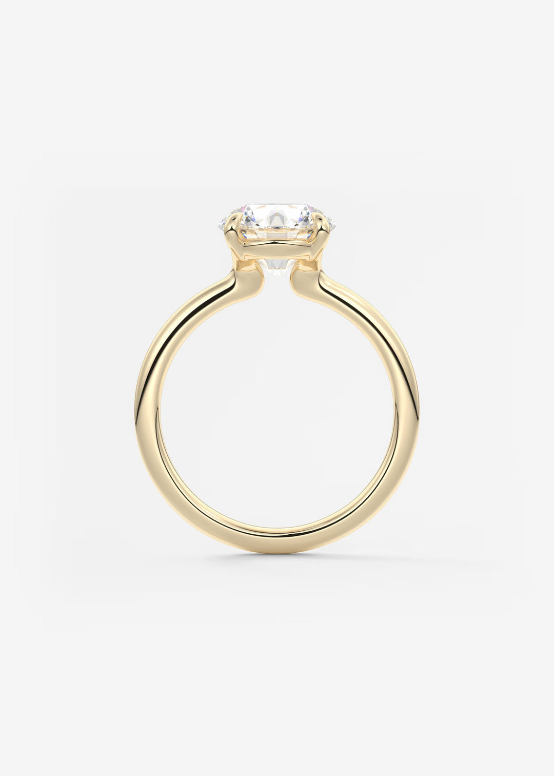 The Colombe Modern Round Solitaire Engagement Ring with Stackable, Low Profile Open Basket#material_gold