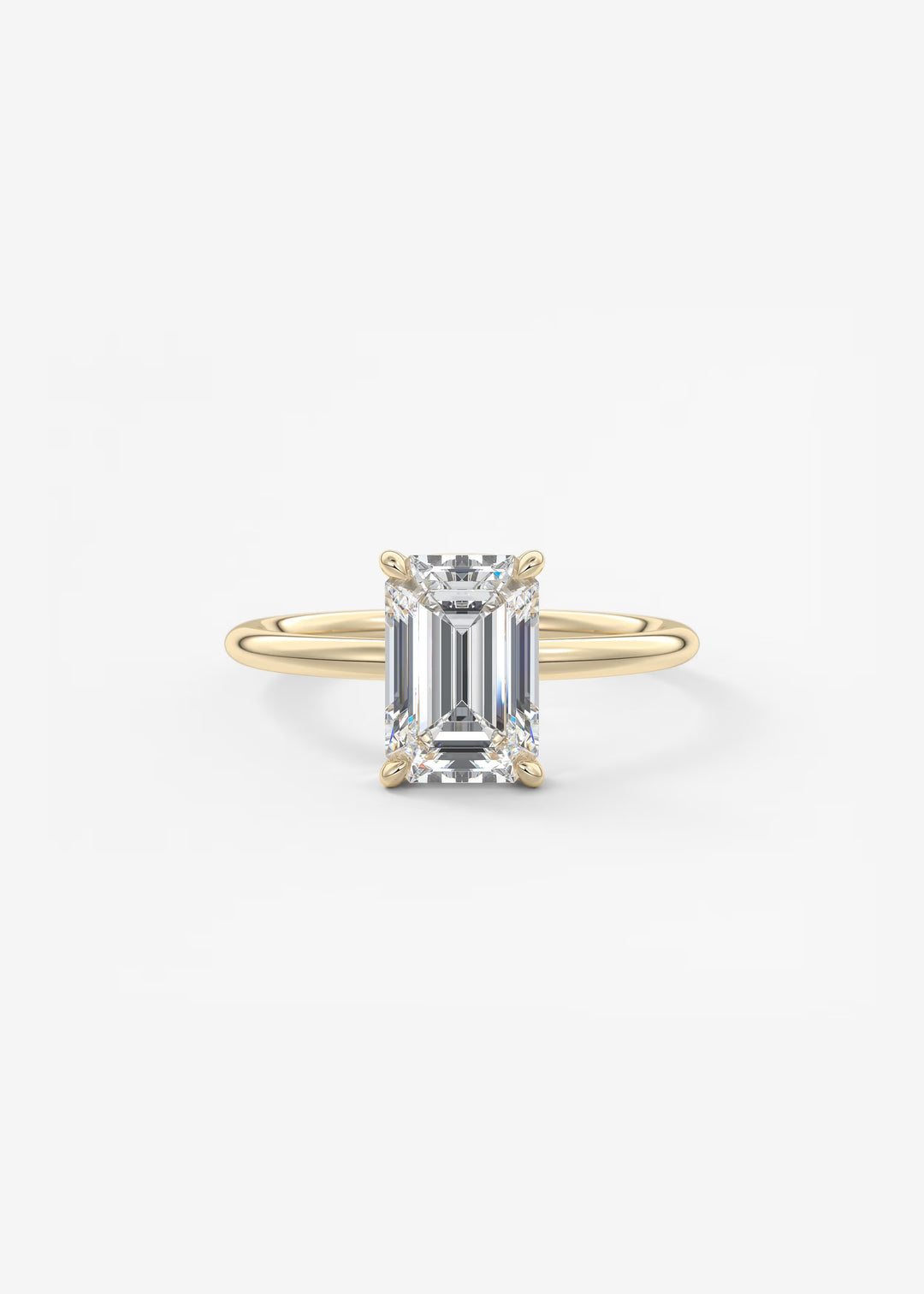 Gold ring with a diamond on a white background#material_gold