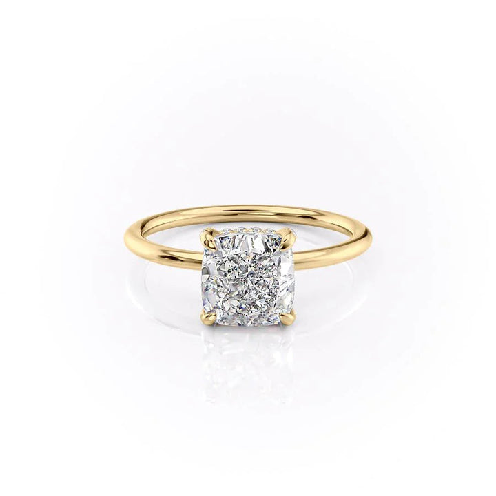 The Crown Liberty Set With Cushion Solitaire Lab Diamond 1 Carat 14K Gold#material_14k-gold