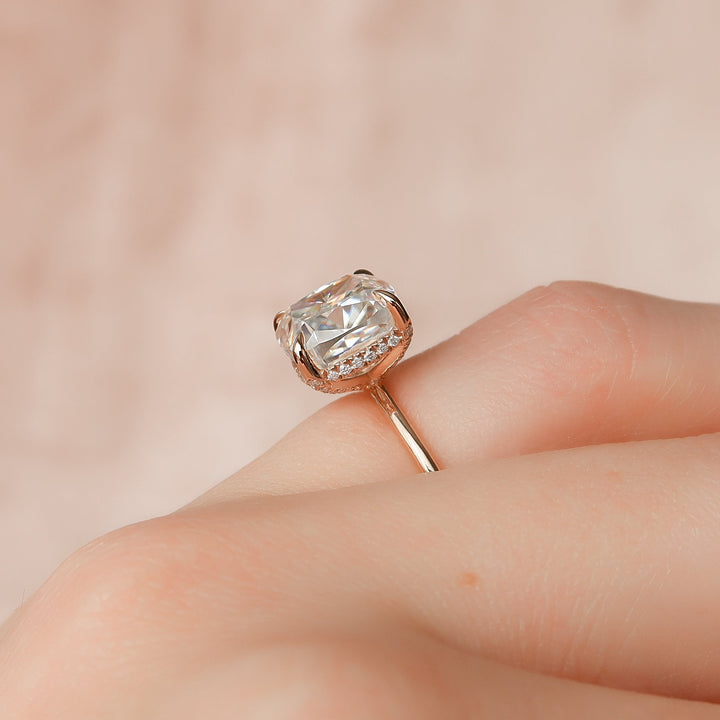 The Crown Liberty Set With Cushion Solitaire Lab Diamond 2.5 Carat 14K Rose#material_14k-rose