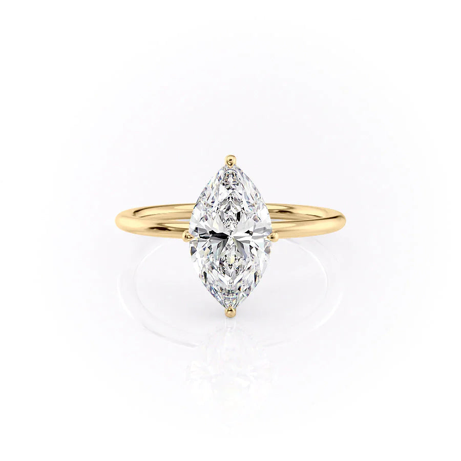 The Crown Liberty Set With Marquise Solitaire Lab Diamond 1 Carat 14K Gold#material_14k-gold