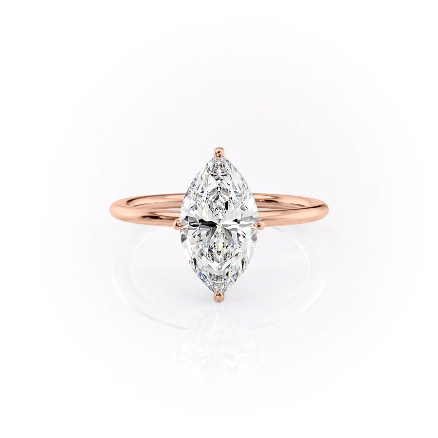 The Crown Liberty Set With Marquise Solitaire Lab Diamond 1 Carat 14K Rose#material_14k-rose