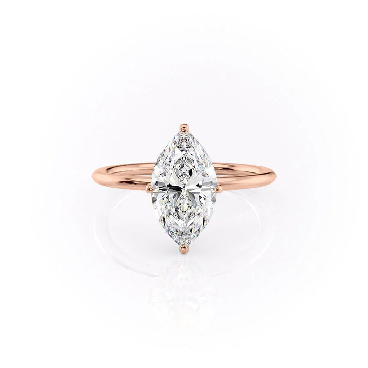 The Crown Liberty Set With Marquise Solitaire Moissanite#material_14k-rose