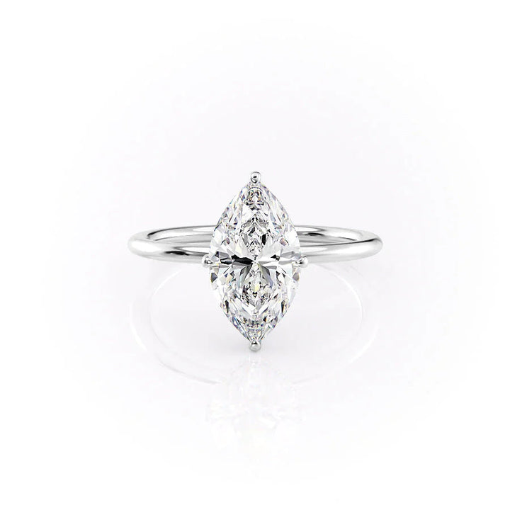 The Crown Liberty Set With Marquise Solitaire Lab Diamond 1 Carat 14K White#material_14k-white