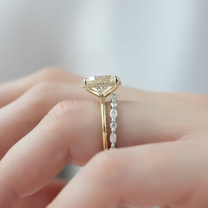 The Crown Liberty Oval Lab Diamond Moissanite Engagement Ring *Shown with 3.5 ct #material_gold