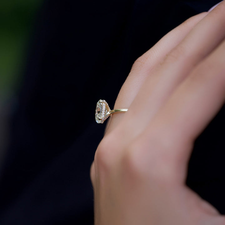 The Crown Liberty Oval Lab Diamond Moissanite Engagement Ring *Shown with 2.5 ct #material_gold
