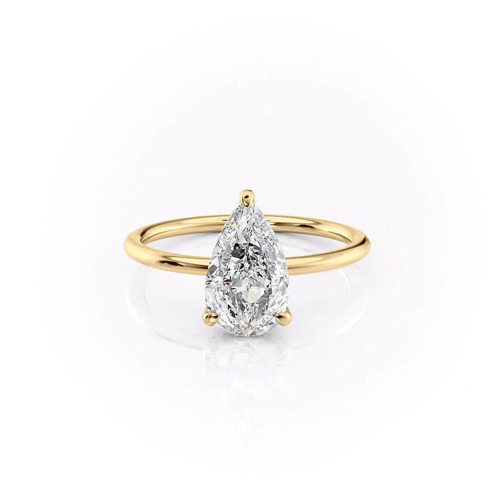 The Crown Liberty Set With Pear Solitaire Lab Diamond 1 Carat 14K Gold#material_14k-gold