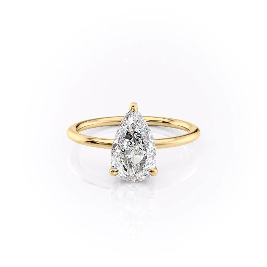 The Crown Liberty Set With Pear Solitaire Moissanite#material_14k-gold