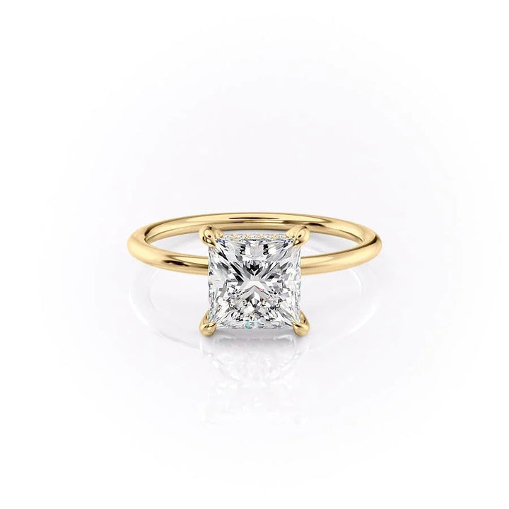 The Crown Liberty Set With Princess Solitaire Moissanite#material_14k-gold