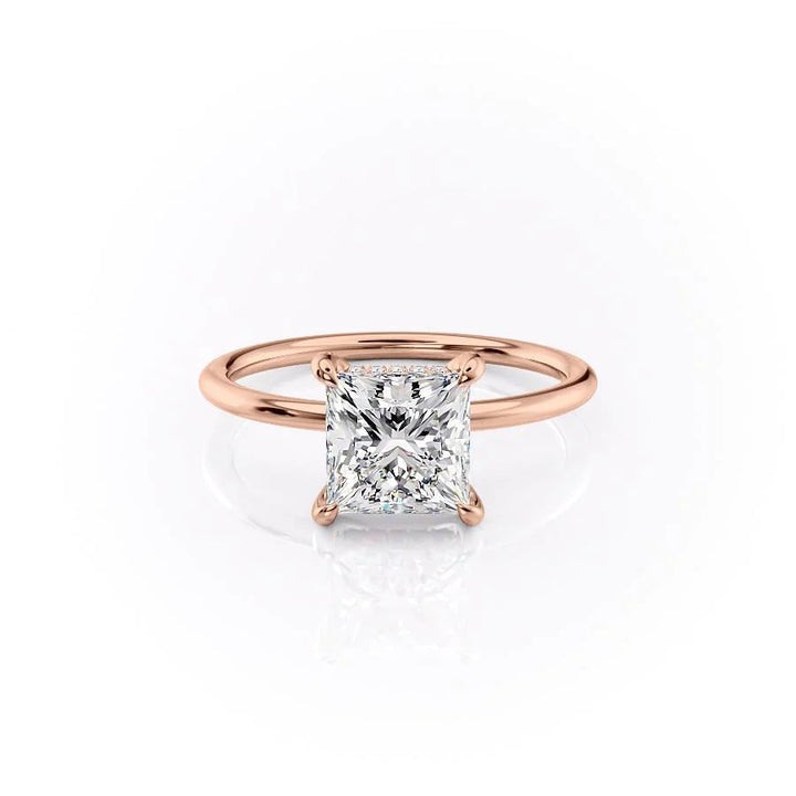 The Crown Liberty Set With Princess Solitaire Lab Diamond 1 Carat 14K Rose#material_14k-rose