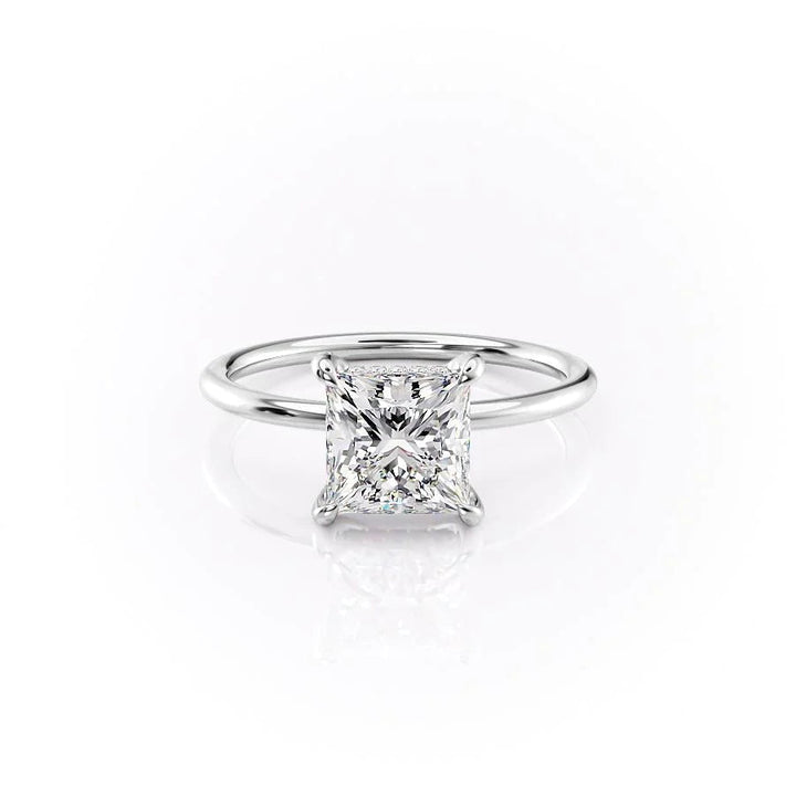 The Crown Liberty Set With Princess Solitaire Lab Diamond 1 Carat 14K White#material_14k-white